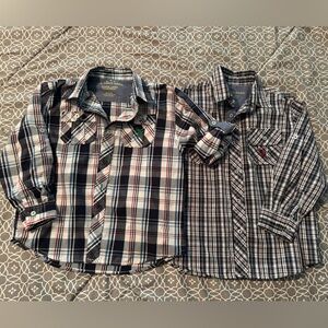 US Polo Assn Multicolor Button Front Plaid Long Sleeve Shirt Boys size 7